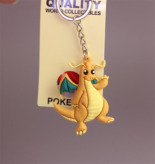 Cartoon 3D Anime Pokemon Eeveelution Pendant PVC Rubber Key Chain