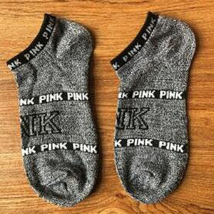 Hot Motion Socks PINK Socks New Unisex Cotton Mix Random  Harajuku Creative Happy Casual Sports Short Ankle Pink Letters Socks