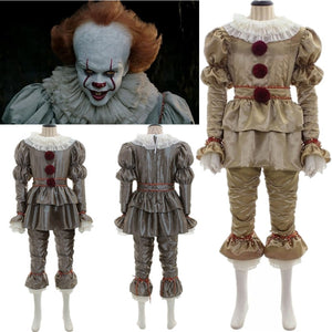 Movie It: Chapter Two Pennywise Cosplay Costume Clown Halloween Costumes Gloves Mask Adult Kids